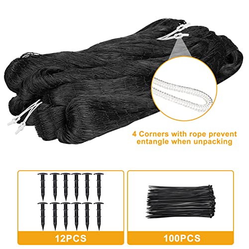 BSTPCOO Bird Netting 50ft x 100ft, Heavy Duty Garden Net 1 inch Mesh Nylon Nettings for Chicken Coop Roof, Poultry Netting Deer Fence Trellis Net for Fruits Trees Plants - size: 50'×100'-1''