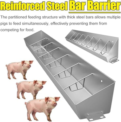 Heavy Duty Pig Feeder Trough/Livestock Feeding & Watering Troughs, Interior Outside Pot Belly Pig Water Trough 4' 5 6 Feet Long, for Pasture Sheds Pen Weatherproof(2.0m/6.6ft 7bit) - size: 2.0m/6.6ft 7bit