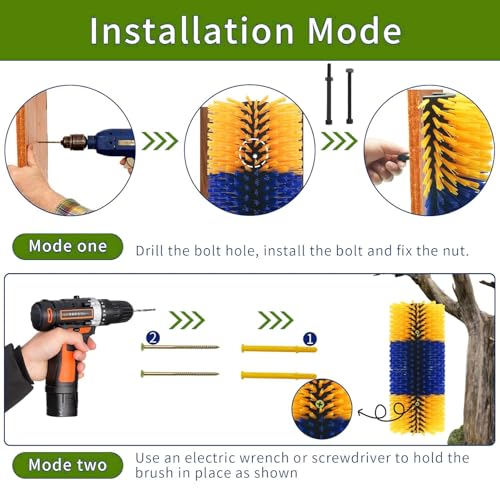 Livestock Scratching Brush 4PCS – Horse Scratching Post, Goat & Cow Grooming Scratcher, 17.13" x 7.48" Cattle Goat Horse Scratch Brush with 16 Screws for Back Itch Relief & Cleaning (yellow, 4pack) - size: 4pack