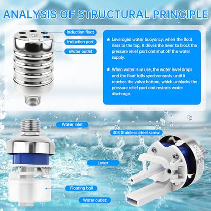 Float Valve, Automatic Water Level Control 1/2 inch to 3/4 inch 304 Stainless Steel Water Float Valve for Water Tank, Livestock Trough - style: Style 5