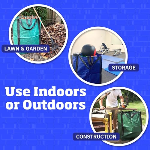DURASACK Heavy Duty Home and Yard Bags 48-Gallon Reusable Self-Standing Lawn and Leaf Bags Garbage Can with Reinforced Handles, Green - color: Green