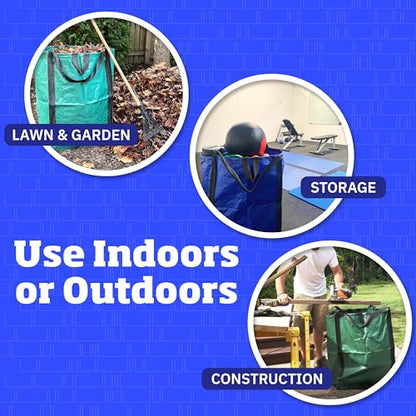 DURASACK Heavy Duty Home and Yard Bags 48-Gallon Reusable Self-Standing Lawn and Leaf Bags Garbage Can with Reinforced Handles, Gray - color: Gray