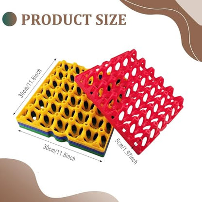 8 Pack Reusable Plastic Egg Trays, 30-Count Stackable Egg Crates for Chicken Farmers, Home Storage & Shipping (4 Colors)
