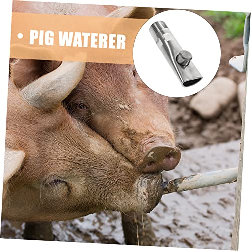 BESPORTBLE 5pcs Stainless Steel Automatic Pig Waterer with Nipple Drinkers for Piglets Livestock Leak Water Feeder Saving Water and Labor for Farm Animals