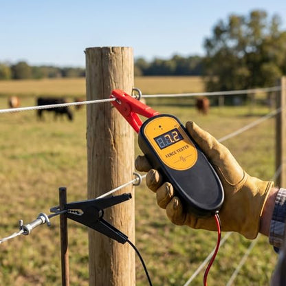 Karlak Electric Fence Voltage Tester 13KV High Voltage Detector with Large Screen Display for Farm Ranch Use