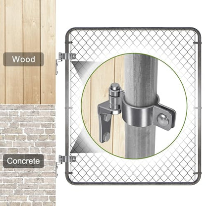 Insaga 2Pack Wall Mount Gate Hinge Cast Farm Gate Hinges Heavy Duty No Welding Design for Outdoor Chain Link Metal Fence Gates with 5/8'' Pin (Screws Not Included) - color: Wall hinge-B