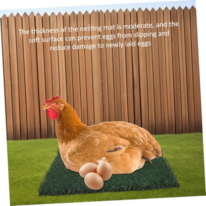 Happyyami 3pcs Washable Chicken Nesting Pads Artificial Grass Nest Box Liners for Coop Bedding Reusable Easy to Clean Comfortable for Hens to Lay Eggs