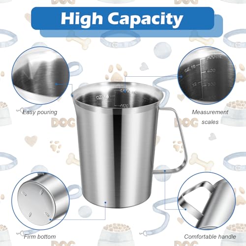 2 Cup Dog Food Scoop 304 Stainless Steel Dog Food Measuring Cups Pet Food Measuring Cups Scoop for Dog,Cat or Bird Food, Injection Molded and Dishwasher Safe - size: 2 Cup