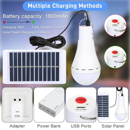 Solar Chicken Coop Light with Timer, 350LM 4 Modes Automatic Timer 2/4/6/8 Hours, USB Rechargeable, Waterproof Camping Tent Hiking Hurricane Outdoor Indoor Emergency LED Light (2)