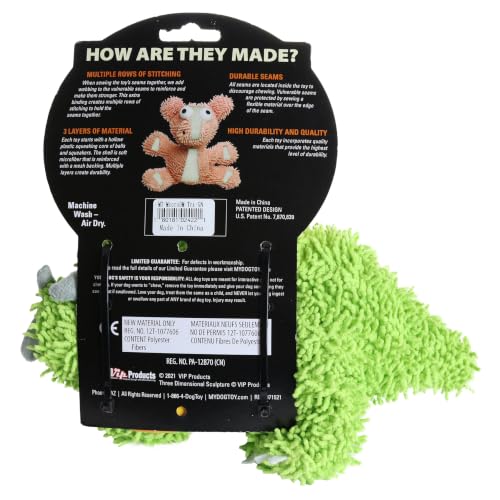 MIGHTY® 2 Pack Microfiber Medium Triceratops Dog Toys | Ultra Durable Plush Toy with Multiple Layers & Reinforced Seams , Washable and Floats , Mighty® Construction - color: 2PK Green Triceratops