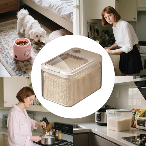 Dog Food Storage Container - Airtight Sealed Bin For Freshness Protection, Resistance With Locking Lid Moisture Control, Treat Dispenser For Dry Kibble Flour Grain Use Barn Garage 18 Inch - color: Transparent S