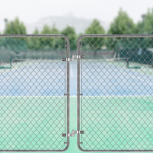 Insaga 2 Pack 1-7/8" Heavy Duty Chain Link Fence Gate Hinges, 304 Stainless Steel T-Post & Pipe Gate Hinge Kit with Frame and Post Brackets, Bolts & Nuts Included for Farm, Cattle, and Chain Link Gate - color: Light Weight, size: 1-7/8''-2Pack