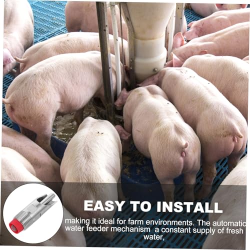 Yardwe 5pcs Automatic Pig Nipple Waterer Stainless Steel Feeder for Drinking Easy Installation Fresh Water Supply for Farm Livestock