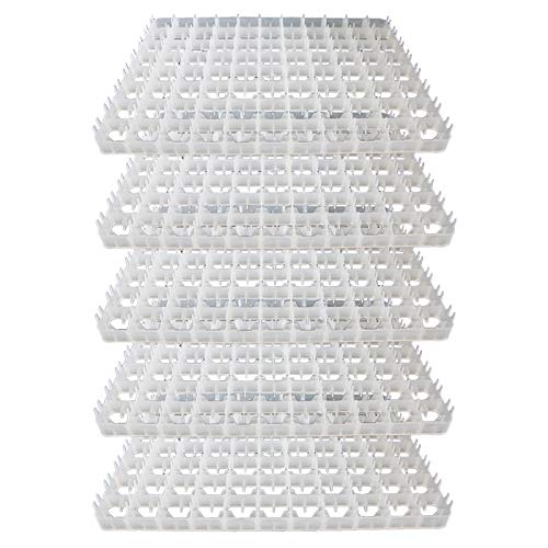 Portable 5pcs Egg Hatching Incubator Trays Chicken Quail Pheasant Duck Turkey Eggs Holder 88-Egg Egg Crate Plastic Container Egg Breeding Tray for Home Farm Nestling Hatching