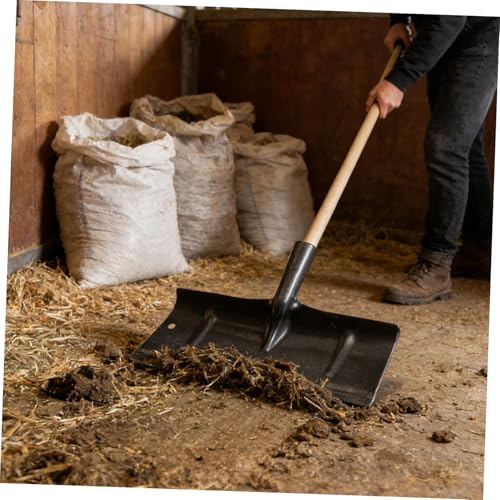 SHERCHPRY Manual Livestock Manure Shovel with Antislip Handle Made of Sturdy Manganese Steel for Poultry Cage Cleaning and Farm Settings, Versatile Usage Stall Supplies Tool