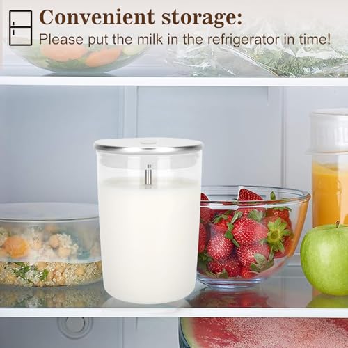 Glass Milk Container for Jura, 16.9oz Clear Glass Milk Container Compatible with Jura Coffee Machine Models: Z8,Z6,J6,S8, S80, E8,GIGA X8cG2/X8G2/X3cG2/X3G2/5,X8,X10,WE8,W3,X7,ENA 8,Micro 90,E6,D6 - style: Container