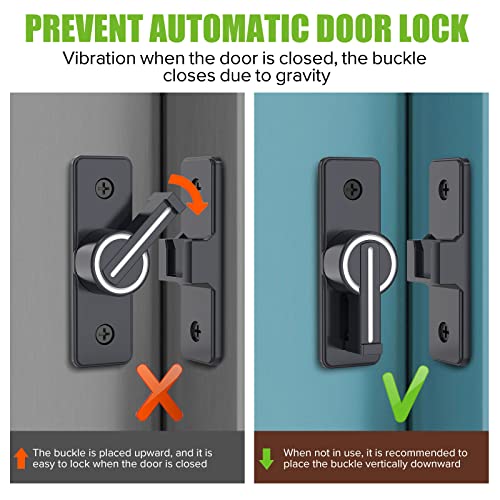 Barn Door Lock Hardware, Heavy Duty 90 Degree Flip Latch Privacy Lock, Zinc Alloy Sliding Barn Door Latch for Bathroom, Bedroom, Closet, Garage, Shed and Gate (Luminous-2PCS) - color: Luminous-2PCS
