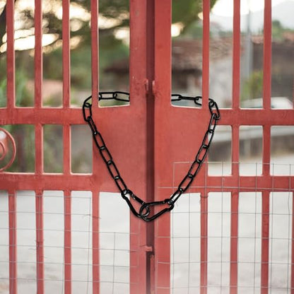 lasuroa Gate Chain Lock, 20 Inch Stainless Steel Gate Link Chain Lock with Both-Ended Carabiners Chain Link Gate Latches for Outdoor Fences, Pet Cages, Horse Goat Cow Corral Supplies