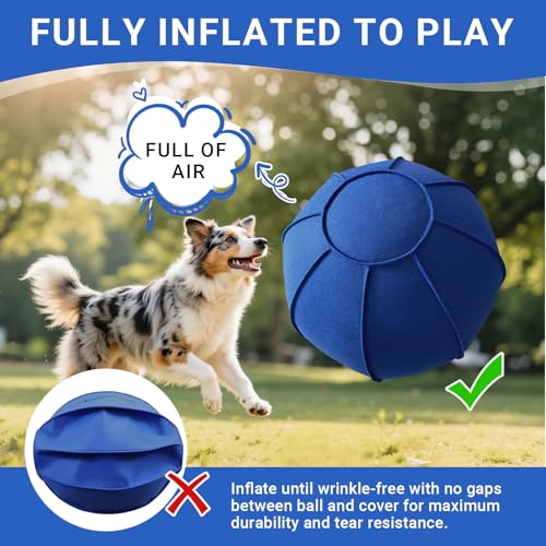 Dog Toy Ball for Dogs, Interactive Dog Training Toy for Medium Large Breeds Outdoor Play, Collies Exercise Agility (Blue,L)