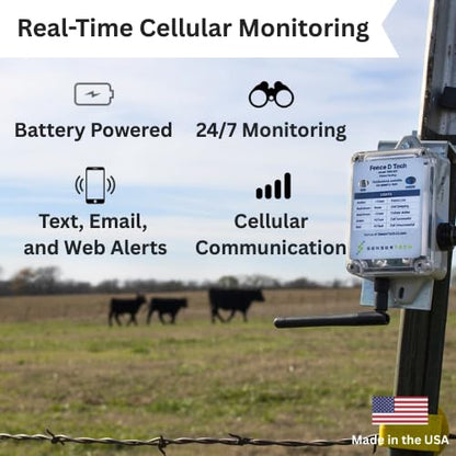 Automatic Battery Powered Cellular Electric Fence Monitoring System, Text, Email, and Web Alerts. (7082-82F-V4) - style: Verizon
