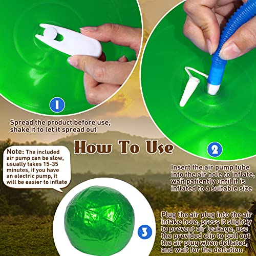 Sotiff 2 Pcs 40 Inch Horse Ball for Play Large Horse Big Equine Herding Anti Burst Dog Ball Soccer Giant, Pump Included(40 Inch,Green, Blue) - color: Green, Blue