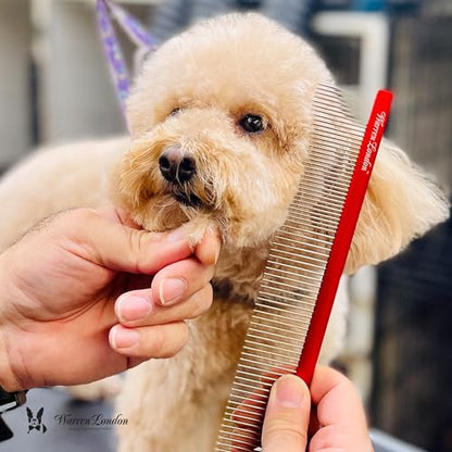 Warren London Detangling Strong Comb for Dogs | 10 inches | Comfort Control Durability and Detail for Small Medium Large Dogs | Ergonomic Dog Cat Grooming Pet Supplies Deshedding Mat Tool - style: Detangling Strong Comb
