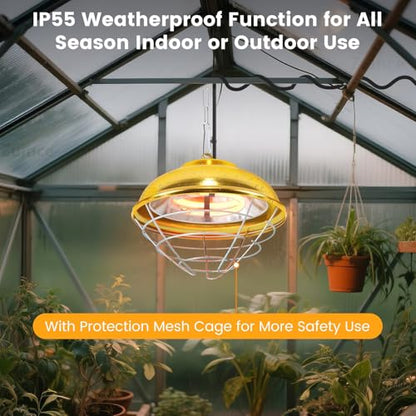 300 Watt Premium Waterproof Heaters Heat Lamp for Chicken Coop,Professional Chicken Coop Heater,Hanging Pheasantry Heater,for Chicks Brooder Pen,Duck,Pet House,Poultry