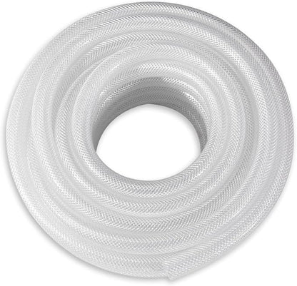 DAVCO 1" ID × 5 ft Heavy Duty Braided Clear Plastic Vinyl Tubing, Flexible High Pressure Reinforced PVC Vinyl Tube Hose, Non-toxic, BPA Free - size: 1"ID, style: 5 Feet