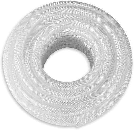 DAVCO 1" ID × 5 ft Heavy Duty Braided Clear Plastic Vinyl Tubing, Flexible High Pressure Reinforced PVC Vinyl Tube Hose, Non-toxic, BPA Free - size: 1"ID, style: 5 Feet
