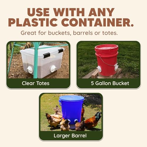 Poultry Pro Chicken Feeder & Waterer Set - As seen on Shark Tank, 3 Ports, Seal Bushings, Hole Saw & Waterer, DIY Feeders for Buckets, Barrels, Bins & Troughs (Bucket Not Included) - style: Feeder and Waterer Bundle