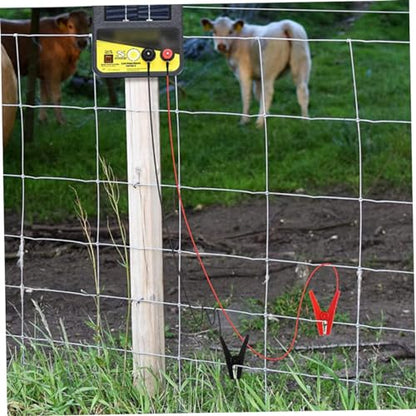 Happyyami 2pcs Electric Fence Jump Cable with Clips Durable Copper Solar Powered Fencing Wire for Livestock Weather Resistant Outdoor Use Easy Connection for Farm Protection