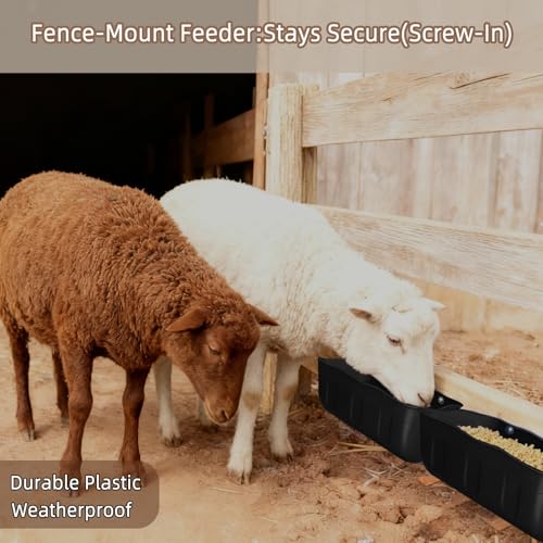 Chicken Feeder Waterer,Hanging Goat Feeders,Feed Trough 3.5 Quart 6 Pack,Hanging Fence Feed Trough for Poultry Livestock,Black - color: Black, size: 3.5 Quart (6 Pack)