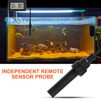 1Pcs Mini Digital Thermometer Hygrometer Gauge with Probe Sensor LCD Display Meter Indoor Temperature Humidity Fahrenheit Meter for Incubator Reptile Plant Tank Garden ℉ - size: 1 pcs