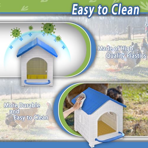 Chicken Nesting Box for Laying Eggs 1/2/3 Pack Large Easy to Assemble Hen Plastic Nesting Box with Washable Nesting Pad for Chicken Coop Wall or Ground Mounted (2 Pack) - size: 2 Pack