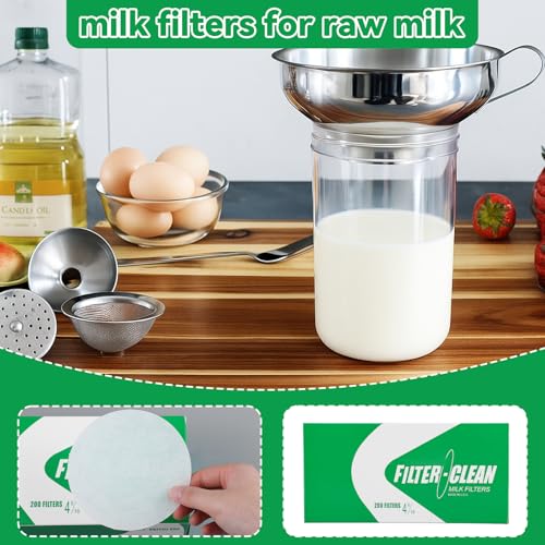 Hahafelt 600 Pack Milk Filter Discs Quick Flow Non-gauze Small 4-9/16" Od Replacement Filters Disks for Raw Milk Strainer 200 Discs Per Box