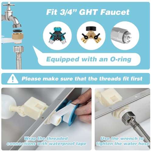 3 Gallon Automatic Dog Water Dispenser, Large Dog Water Bowl Dispenser for Outdoor, Stainless Steel Pet Bowl for Waterer Auto Fill Pet Waterer for Livestock Dogs Cats Chicken Fit 3/4'' GHT Faucet - size: 3 Gallons