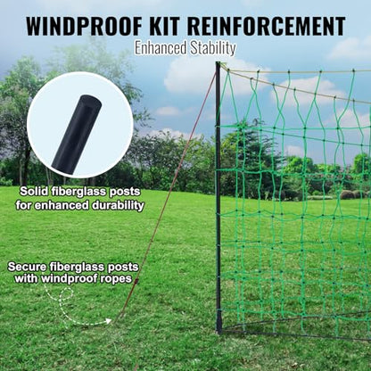 VEVOR Electric Fence Netting, 42"H x 164'L, PE Net Fencing with Posts and Double-Spiked Stakes, Utility Portable Mesh for Goats, Sheep, Lambs, Deer, Hogs, Dogs, for Farms, Backyards and Ranches - size: 42"H x 164'L, style: Livestock