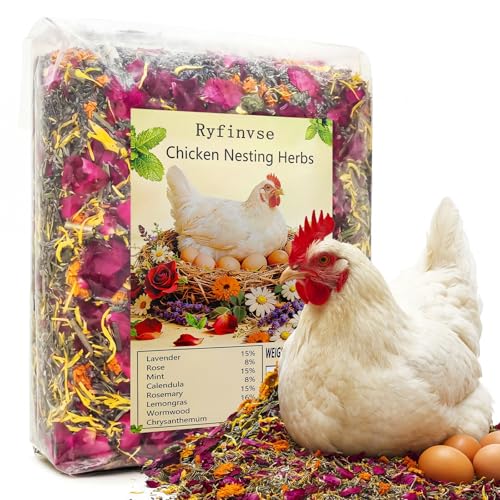 Premium Chicken Nesting Herbs (42oz Bulk Bag) – Calms Hens, Boosts Egg Laying, Natural Floral Scent, Freshens Coop, Nesting Herbs for Chicken Coop Pads & Bedding, Backyard Chicken Essential