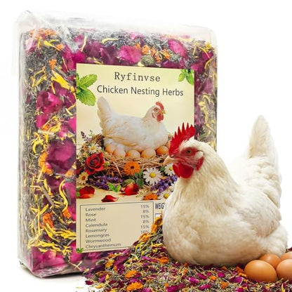 Premium Chicken Nesting Herbs (42oz Bulk Bag) – Calms Hens, Boosts Egg Laying, Natural Floral Scent, Freshens Coop, Nesting Herbs for Chicken Coop Pads & Bedding, Backyard Chicken Essential