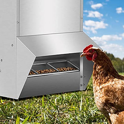 30-50lb Capacity Galvanized Chicken Feeder Weatherproof coop Dispenser,30lb