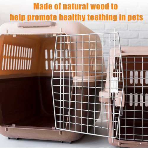 Rotating Natural Wood Chinchilla Chew Toys, Interactive Enrichment Rat Enrichment Toys for Teeth Grinding, Hanging Exercise Chinchilla Cage Accessories Wheel for Hamster Guinea Pig (6.3 in)