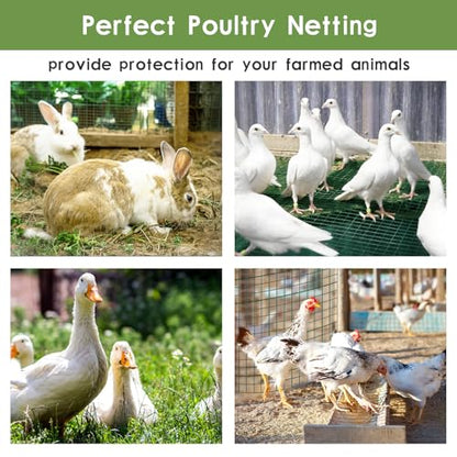 Tongmo 24" x 100' Green Chicken Wire Fencing, 19 Gauge Green Wire Fence, 1"x1" Mesh Size Metal Welded Wire Garden Fence Roll, Poultry Netting for Rabbit/Duck/Chicken