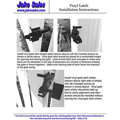 Self-Closing Vinyl Fence Gate Hardware Kit - White Vinyl PVC Fencing Gate Kit Includes Hinges & Latch - size: Self Close White