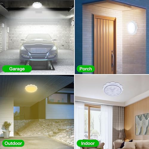 MEIHONG Solar Lights Indoor Home, Solar Shed Lights,Porch Ceiling Light with Remote (2 Pack/White) - color: 2 Pack/White