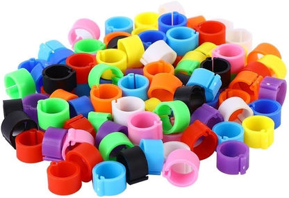 100 Pcs 8 MM Multicolor Poultry Leg Rings, 10 Colors Poultry Foot Rings Bird Identification Leg Bands Clip-on Rings for Birds, Ducks and Chickens Diameter, Poultry Feeding Equipment