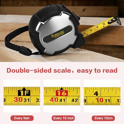 10Pack 10FT Tape Measure, Small Retractable Measuring Tape, Mini Tape Measure with Metric/Inch, Dual Sided, Magnetic Hooks, Rubber + Stainless Steel Case, for Home, Construction & DIY (10ft 10pack) - size: 10ft 10pack