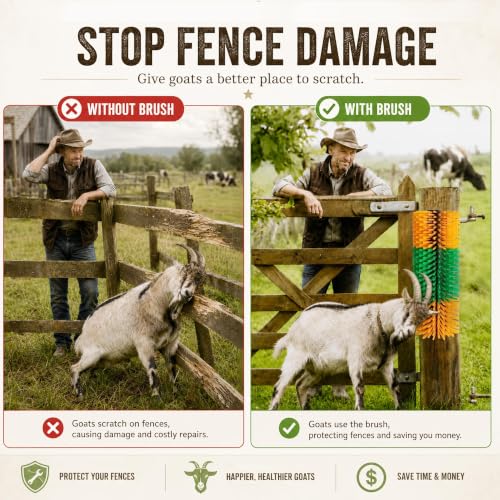 Livestock Scratching Brush 1-Pack — Cattle Horse Goat Pig Sheep Grooming Post, High-Visibility Animal Scratcher, Stress Relief Goat Toys for Summer Itch & Shedding - color: regular 1pcs