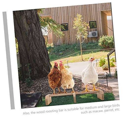 Balacoo Wooden Chicken Perch Roosting Bar Natural Bird Stand for Hens and Medium to Large Birds Safe Parrot Pet Coop Accessory for Secure Off Ground Resting