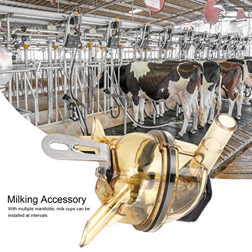 340cc Milking Claw, Farm Milking Machine Collector, Stainless Steel Bracket Base with PC Material, Livestock Accessory for Cow Sheep Goat Milking, Easy to Install and
