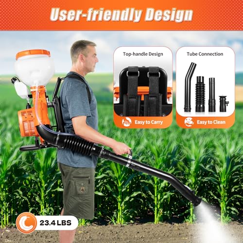 41CC Backpack Fogger Sprayer, 3.7gal Gas Powered Mist Blower 2.13kW Agricultural Mister Duster System with 2-Stroke Motor & Tank for Gardening & Farming 15.4 * 12.8 * 27.6in